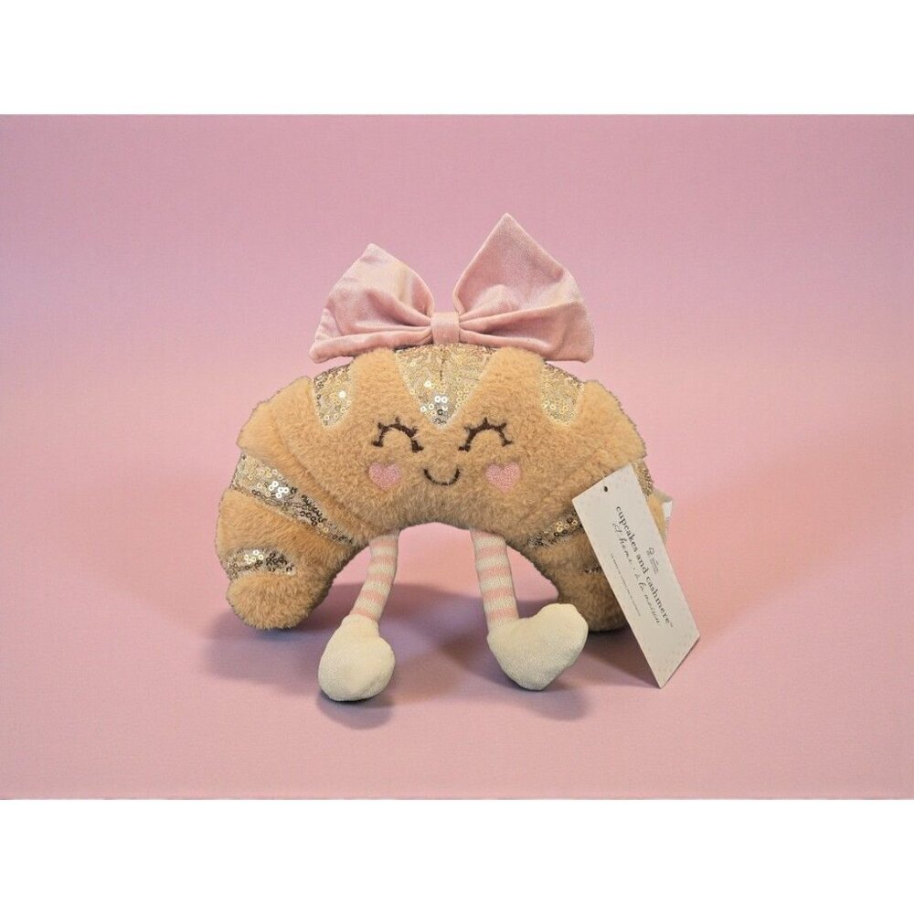 New Croissant W/ Bow Valentine Day Plush Weighted Door Stopper Room Decor